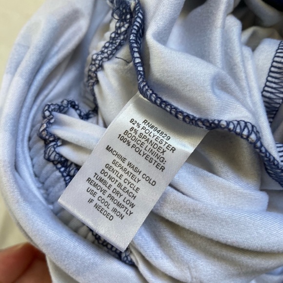 Striped brown and blue wide leg jumpsuit, M - Picture 5 of 8